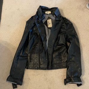 Anthro black vegan leather jacket